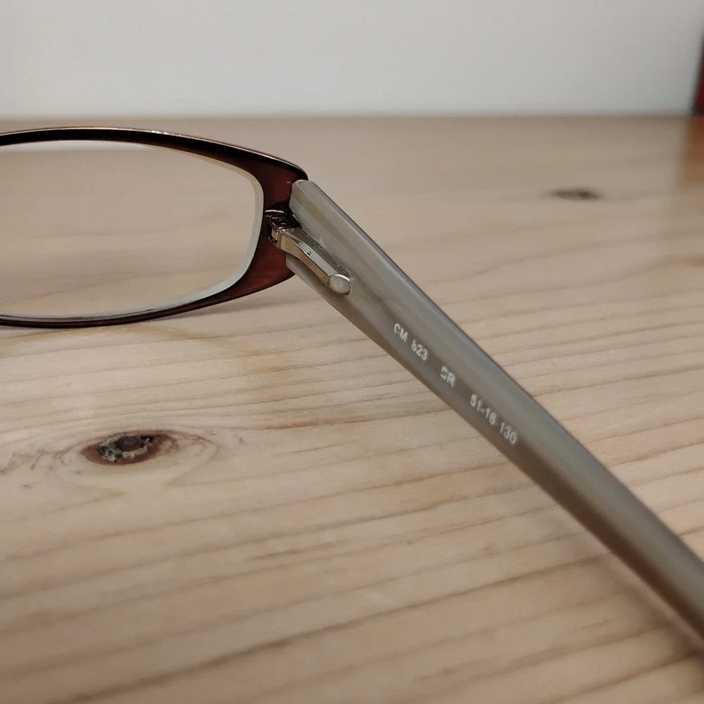 Chelsea Morgan‎ CM823 BR Eyeglasses Frames Brown Gray Rectangular 51-16-130